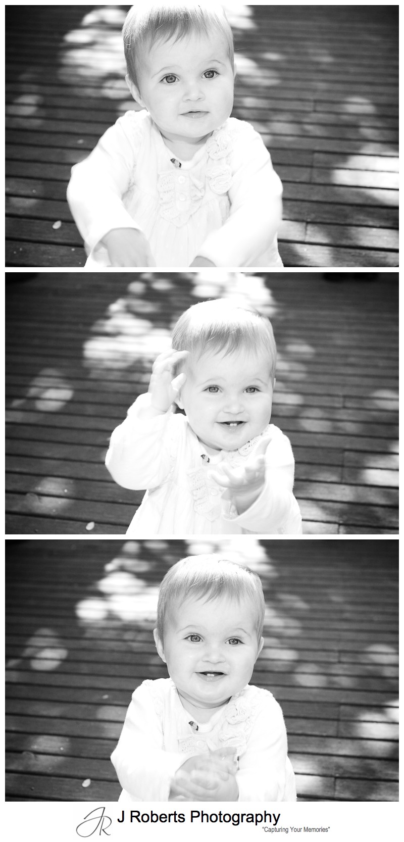 Little girl learning to clap - family portrait photography sydney