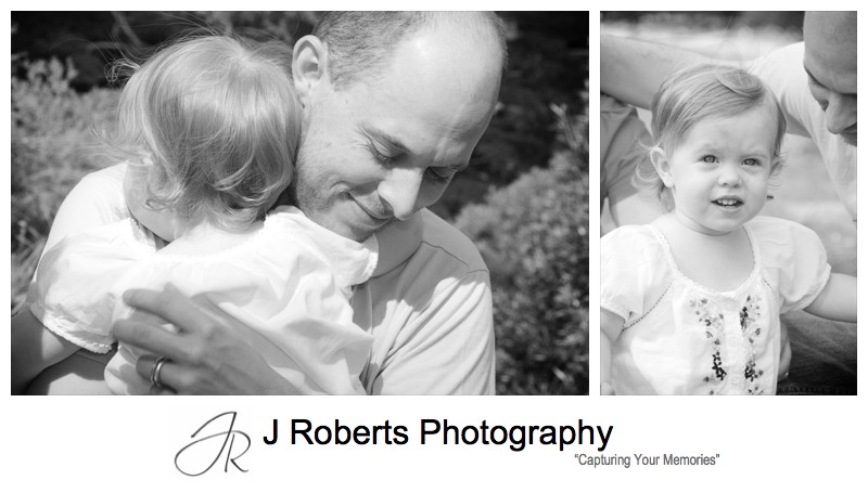 Special hugs for daddy - family portrait photography sydney