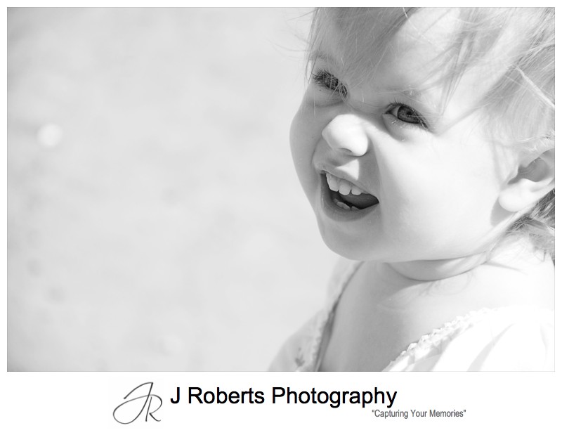 B&W portrait of a toddler - family portrait photography sydney