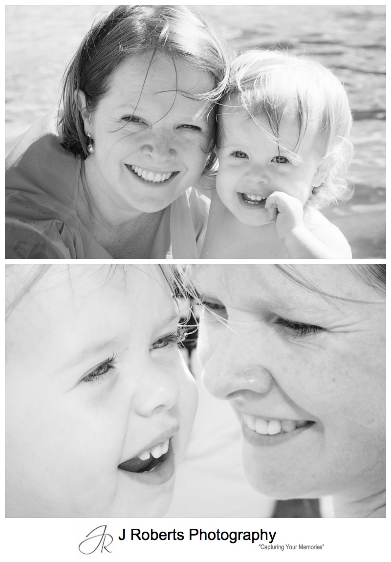 B&W portraits of mother and daughter - family portrait photography sydney