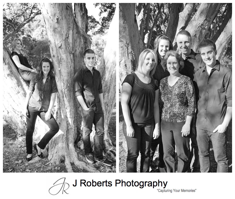 B&W portraits of grown family centennial park sydney - family portrait photography sydney