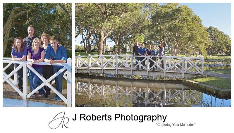 Family portrait at the lily pond Centennial Park - family portrait photography sydney