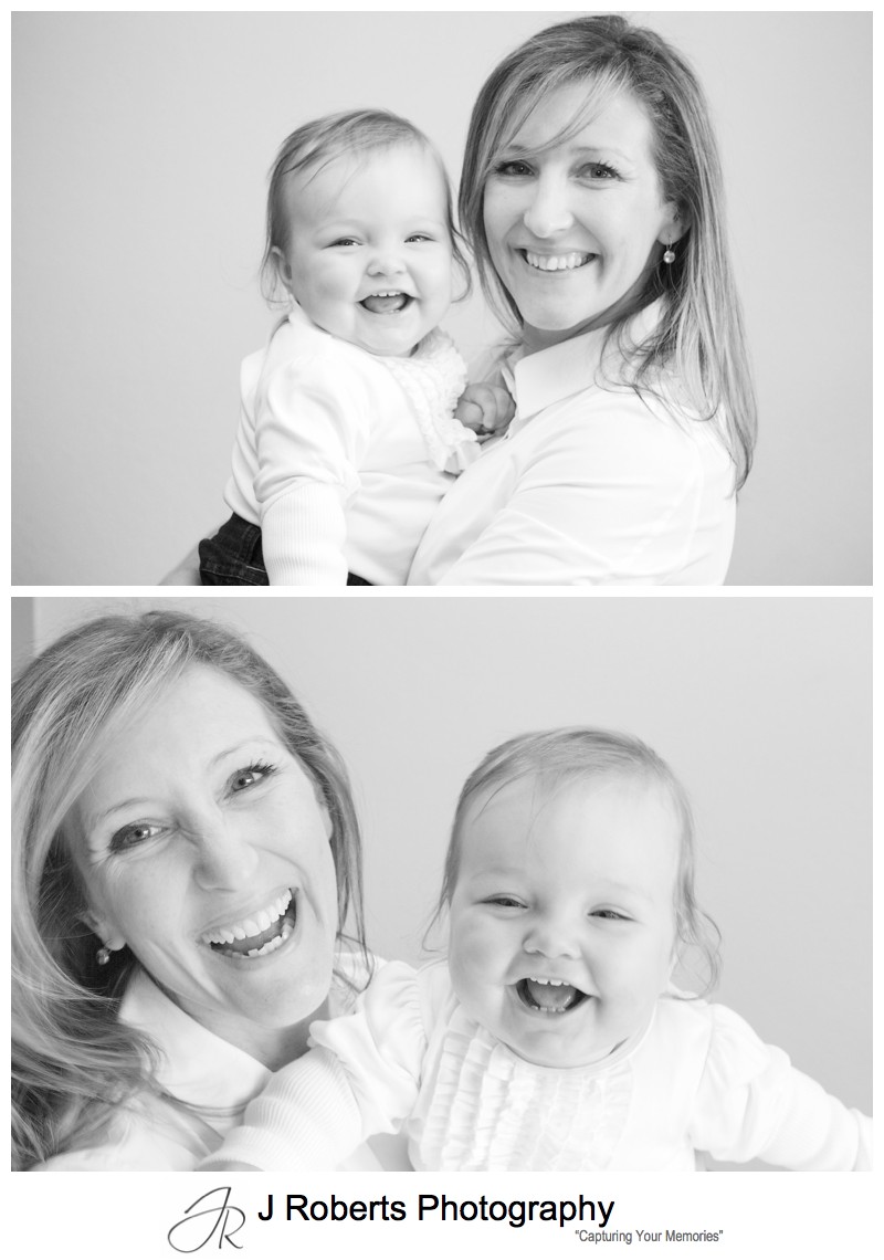 Laughing little girl with her mother - family portrait photography sydney