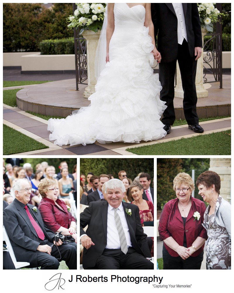Parents reactions during wedding ceremony = wedding photography sydney
