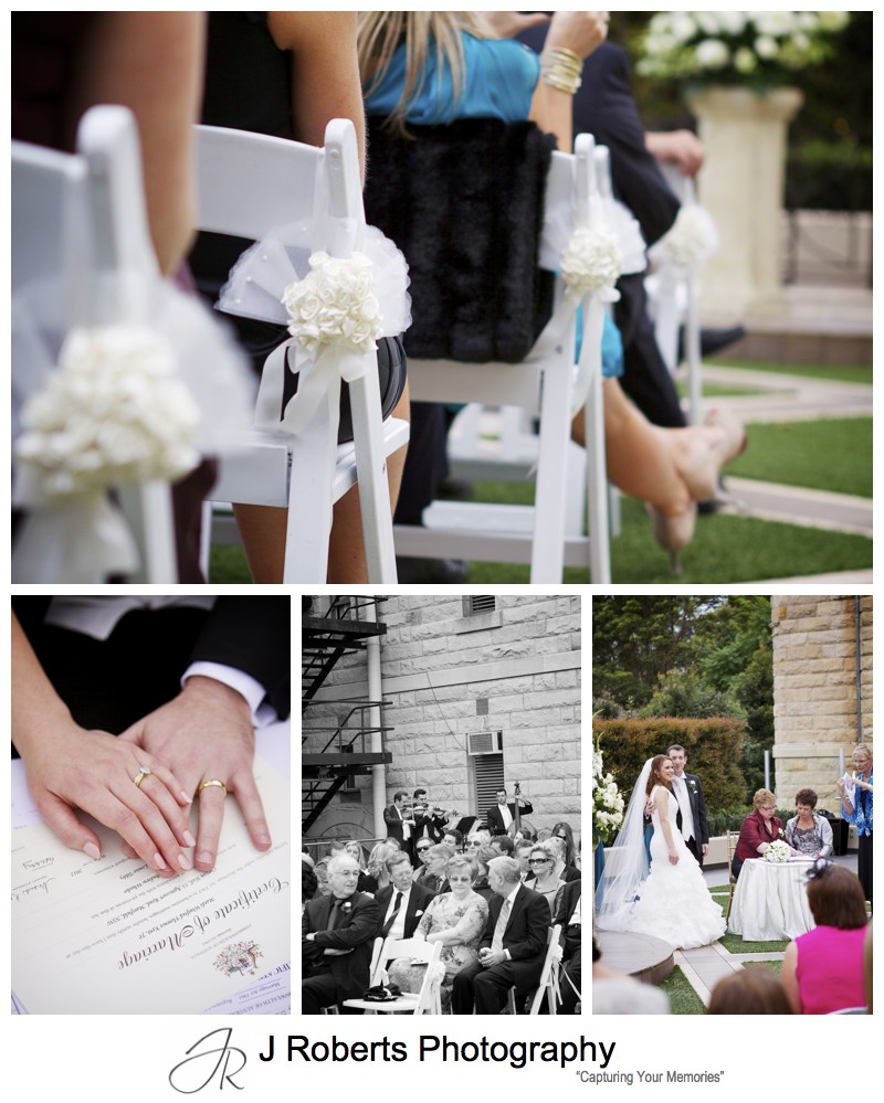 Signing of the register in the eternity gardens at curzon hall - wedding photography sydney