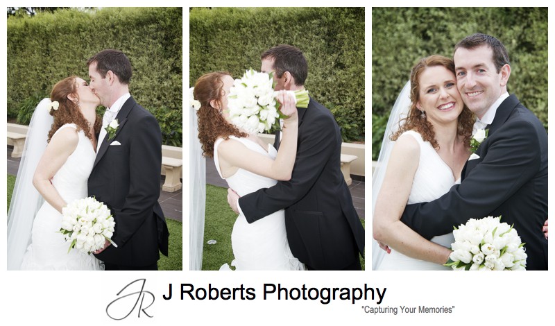Very excited bride and groom after ceremony - wedding photography sydney
