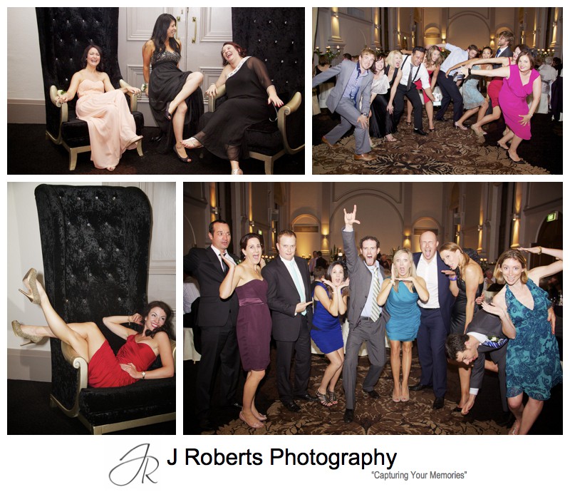 Guests having fun at wedding reception - wedding photography sydney