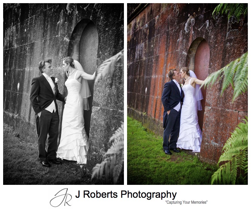 Bridal shoot with old battlements at Georges Heights Mosman - wedding photography sydney