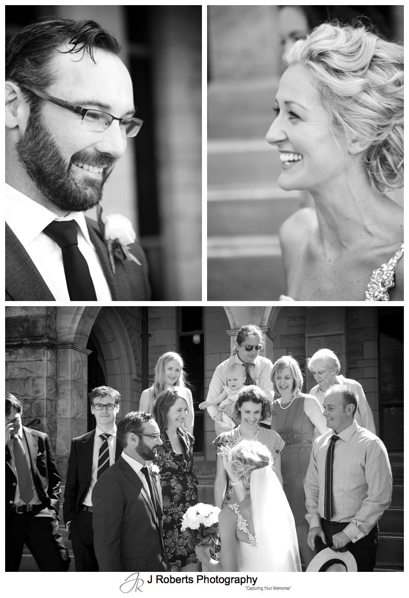 Couple being congratulated by guests - wedding photography sydney