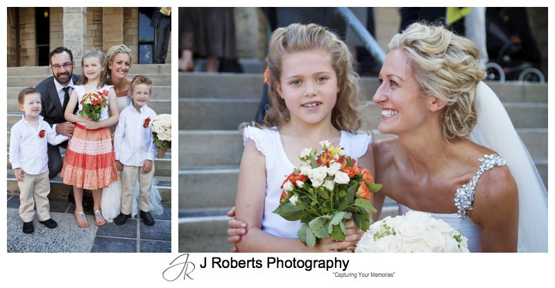 Couple with flower girls and boys - wedding photography sydney