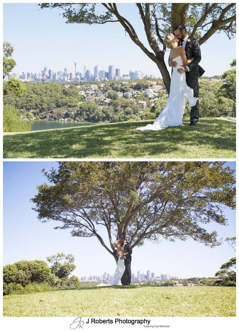 Couple kissing under a tree - wedding photography sydney