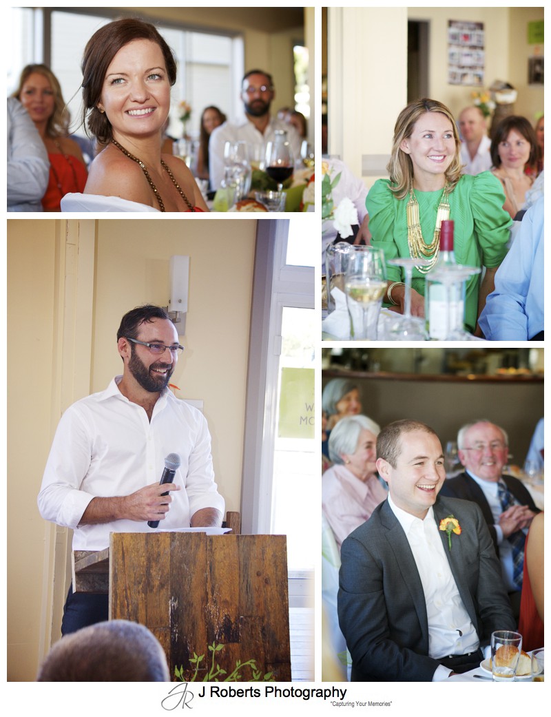 Guests response to wedding speeches - wedding photography sydney