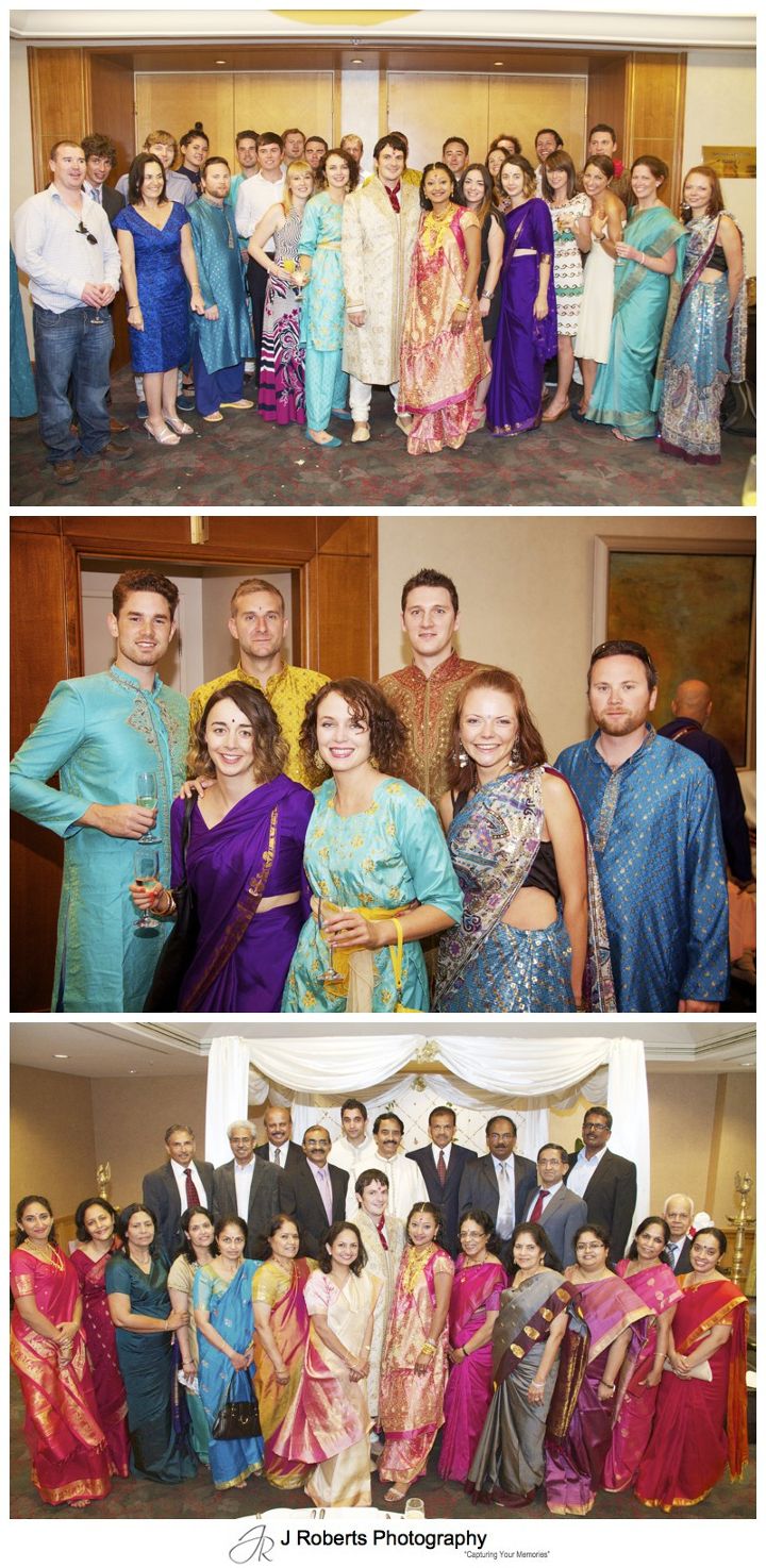 Group photos at a Hindu Marriage Blessing - wedding photography sydney