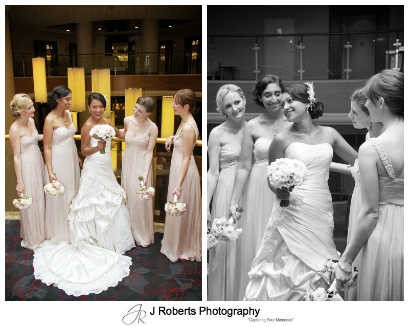 Portraits of Bride with her bridesmaids - wedding photography sydney