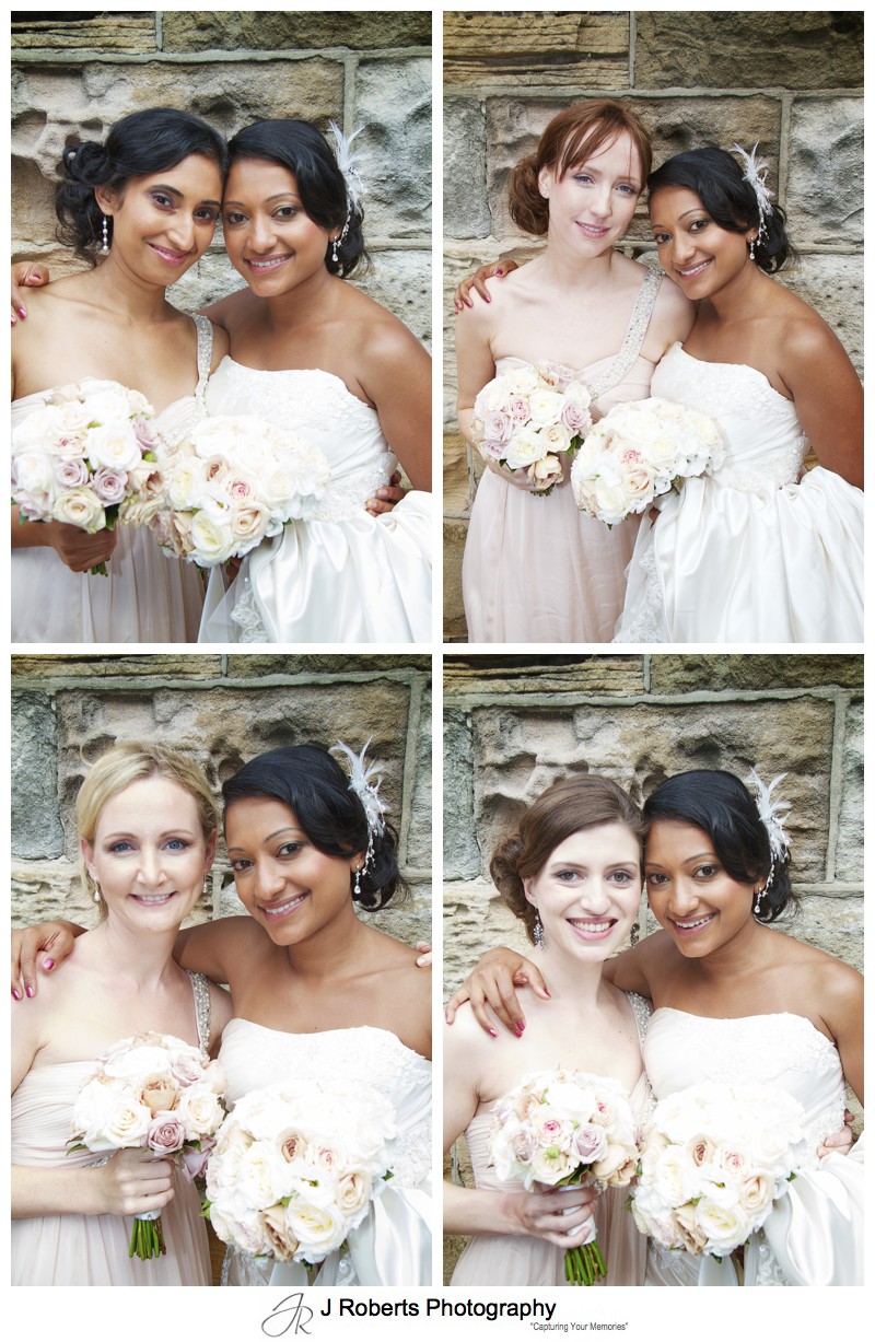 Portraits of bride with her bridesmaids - wedding photography sydney