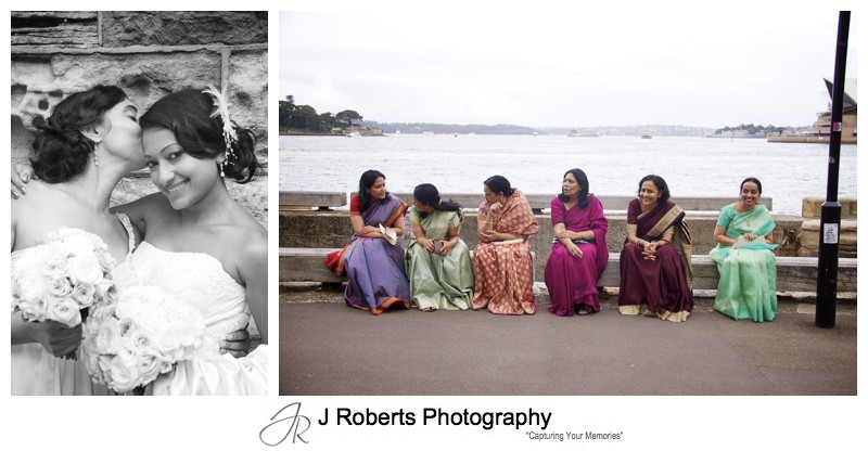 Indian ladies along Sydney foreshore - wedding photography sydney