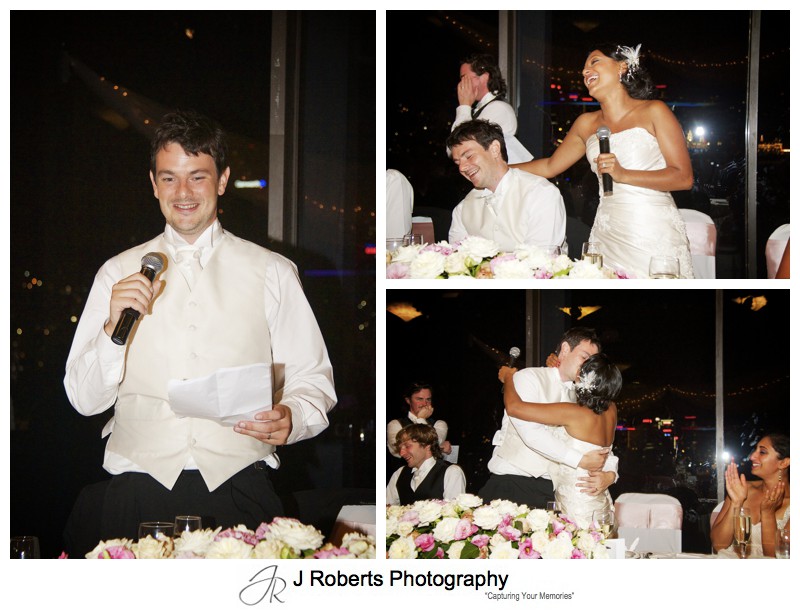 Bride and grooms wedding speeches - wedding photography sydney