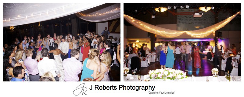 Dancefloor action at Waters Edge Wedding Reception - wedding photography sydney