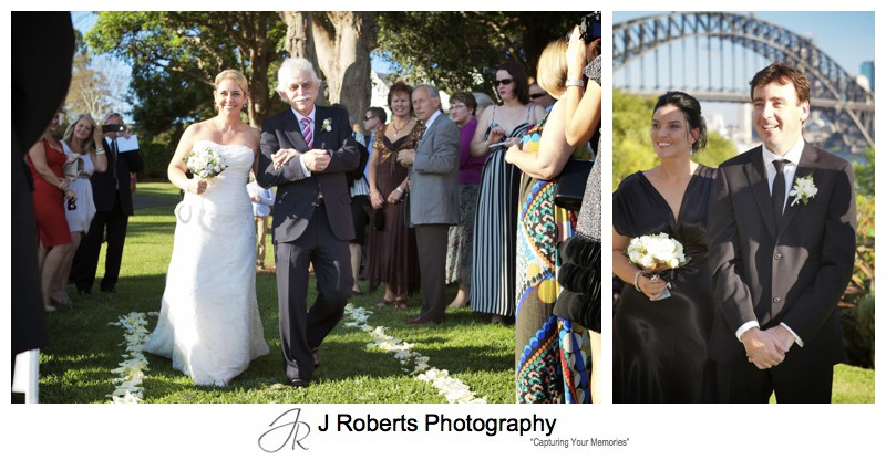 Groom seeing bride walk down the aisle - wedding photography sydney