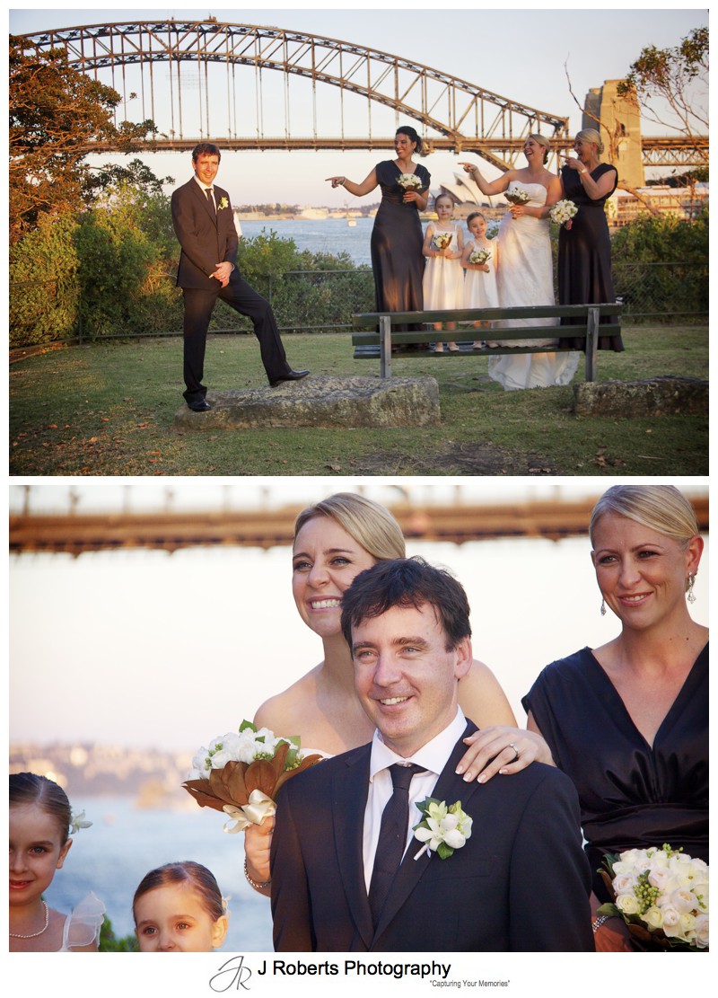 Groom with female bridal party - wedding photography sydney