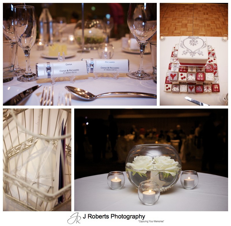 Wedding reception details at Kirribilli Club - wedding photography sydney