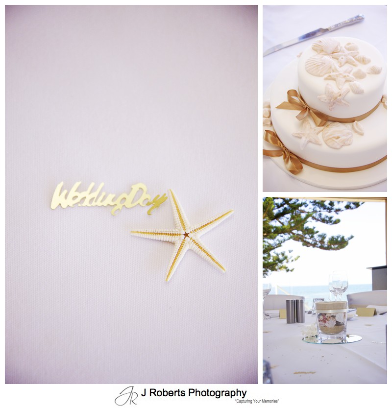 Beach design Wedding reception details at Long Reef Golf Club - wedding photography sydney