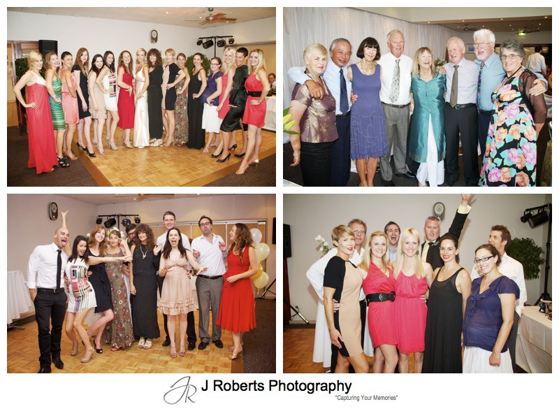 Group photos at wedding reception - wedding photography sydney