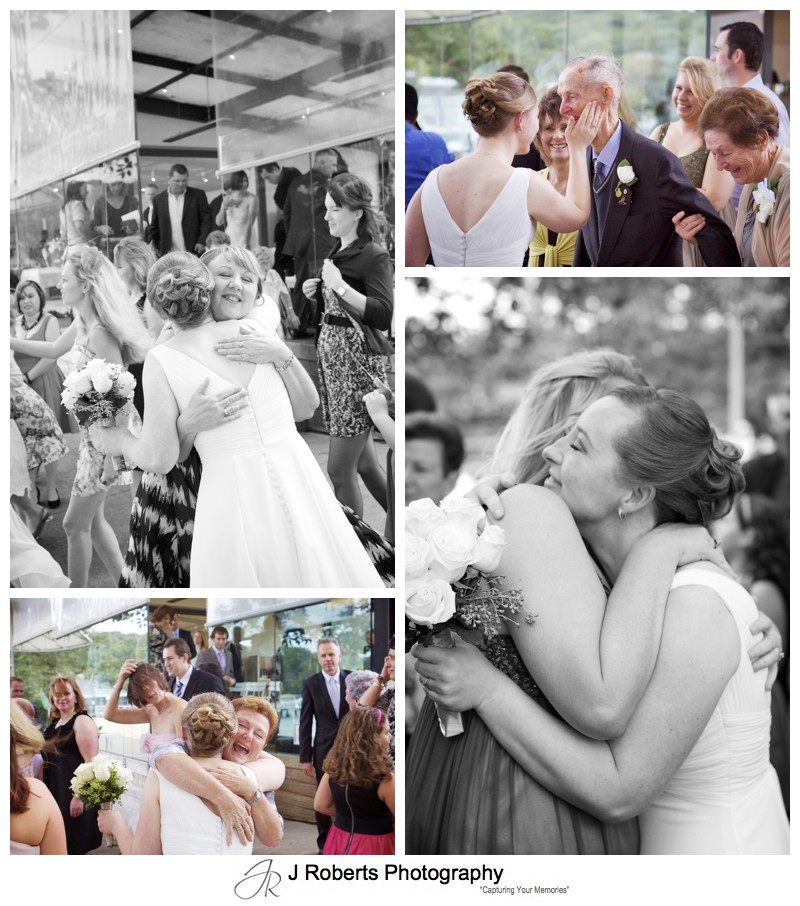 Bride being congratulated after wedding - wedding photography sydney