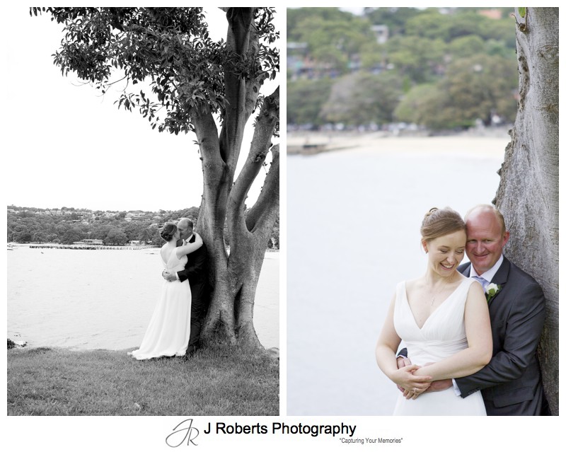 Bride and groom on the island Balmoral Beach - wedding photography sydney