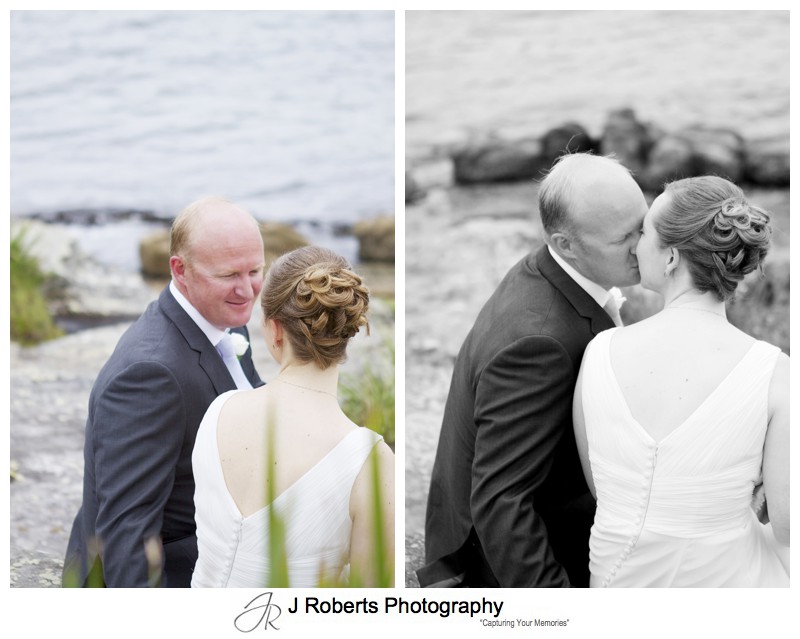 Portrait of a couple kissing - wedding photography sydney