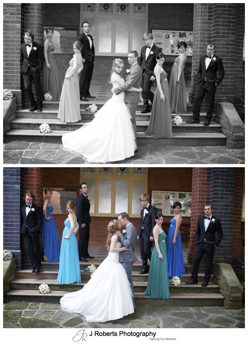 Bridal party blue steel - wedding photography sydney