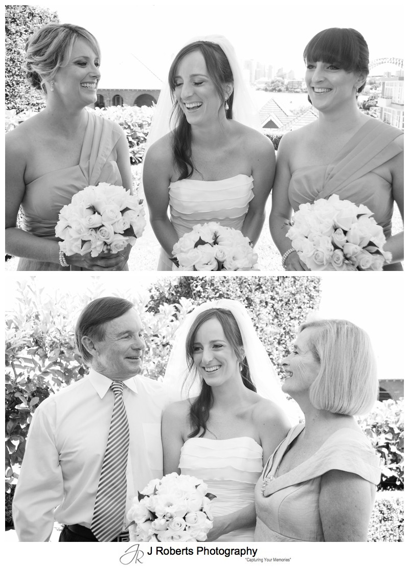 Bride laughing with her family - wedding photography sydney