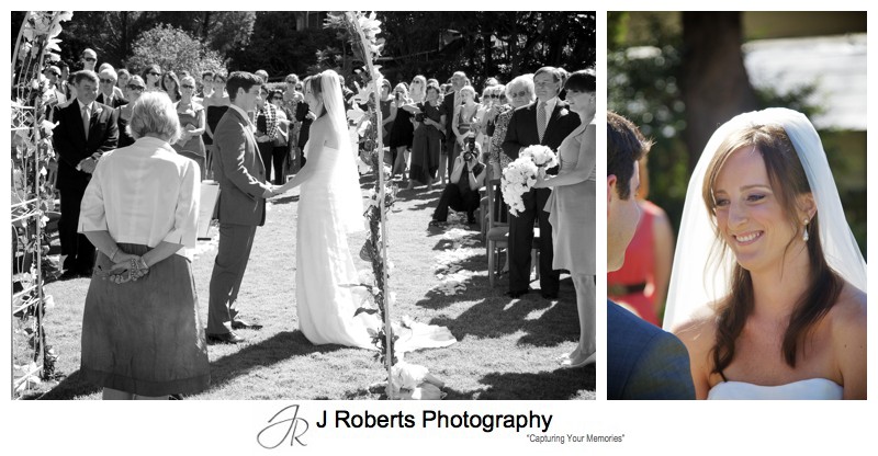 Wedding ceremony on the lawns of the RSYS = wedding photography sydney