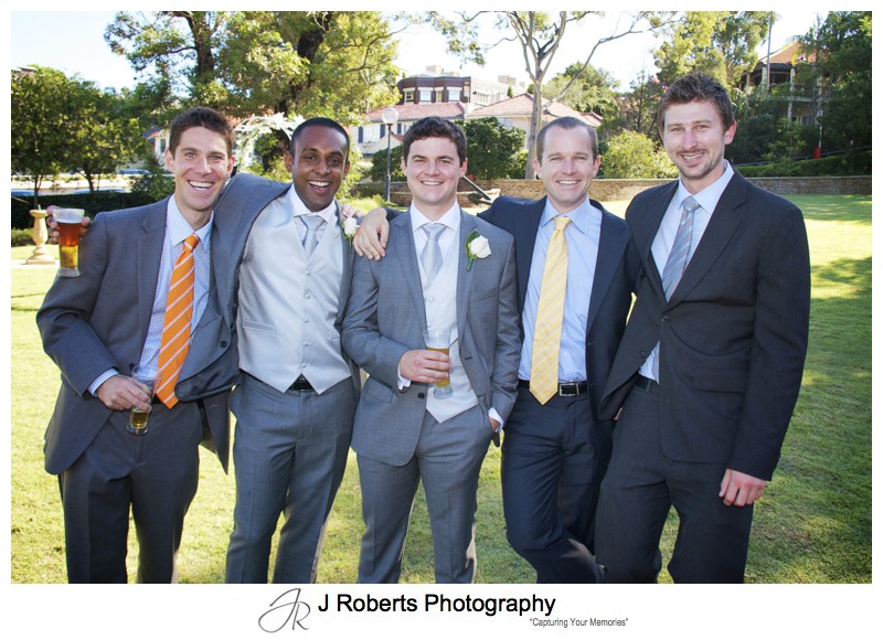 Groom with his mates - wedding photography sydney