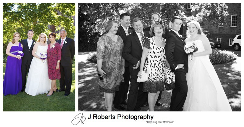 Bride and Grooms family photographs - wedding photography sydney
