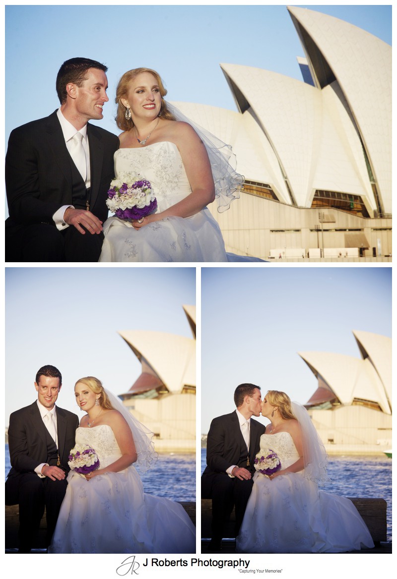 Setting sun at Sydney Opera House - wedding photography sydney