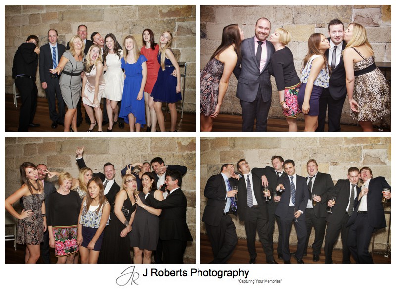 Great fun group photographs at wedging reception - wedding photography sydney