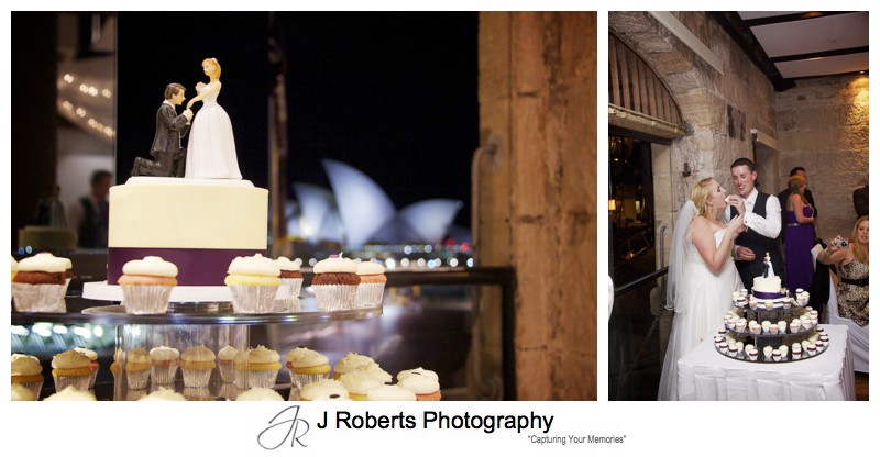 Cake cutting at Wolfies Grill - wedding photography sydney