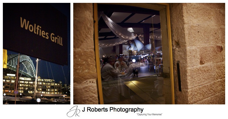 Night views at wolfies grill the rocks - wedding photography sydney