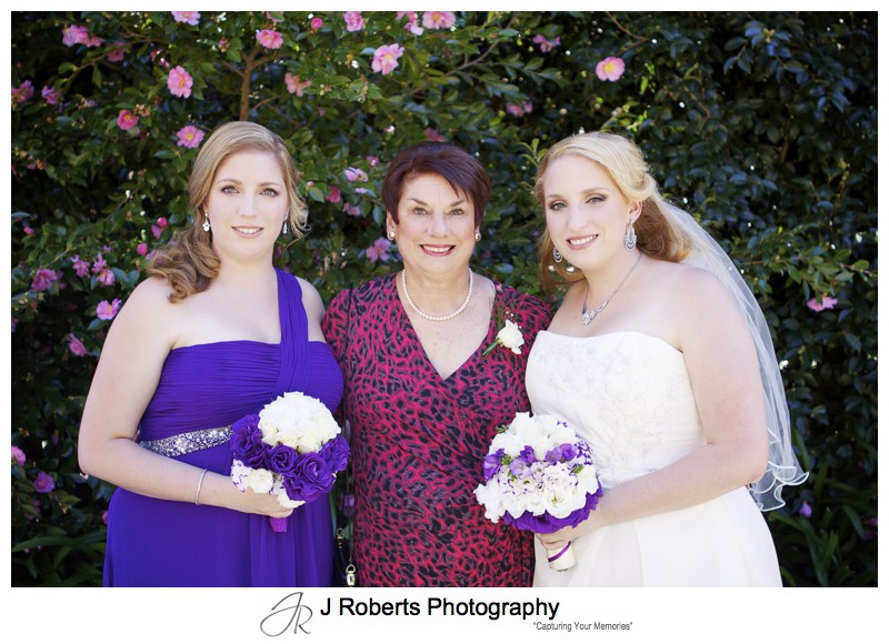 Bride with her mother and sister - wedding photography sydney