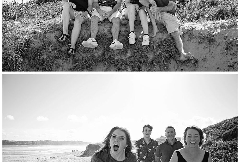 Family portraits with teens before they fly the coop with family fun at the beach – Long Reef Beach Sydney