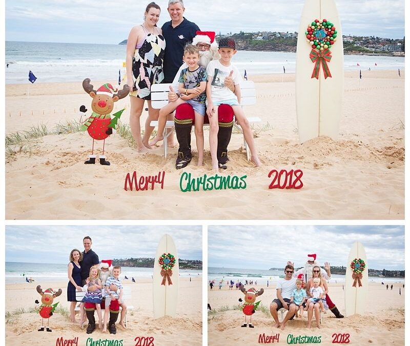 Aussie Santa Photos at Long Reef Beach Fun Times – Professional Beach Santa Photos Sydney