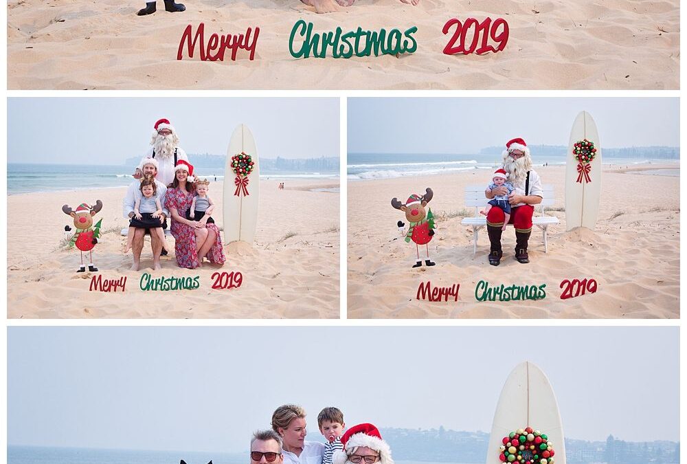 Aussie Santa Photos at Long Reef Beach On a Smokey Day – Beach Santa Sydney