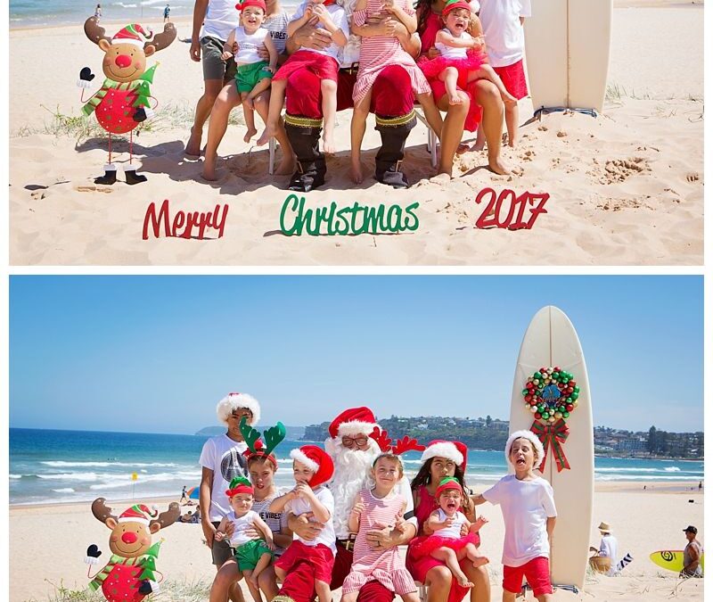 Aussie Santa at Long Reef Beach Professional Photos – December leading up to Christmas – Lots of Fun