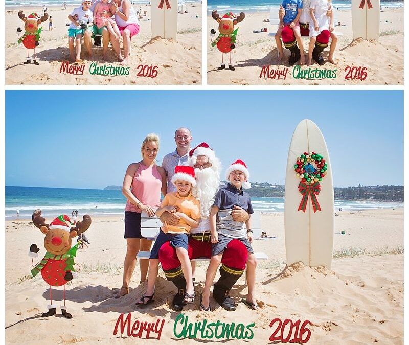 Beach Santa Photos Sydney – Aussie Santa Photos at Long Reef Beach – Santa on the Northern Beaches Sydney