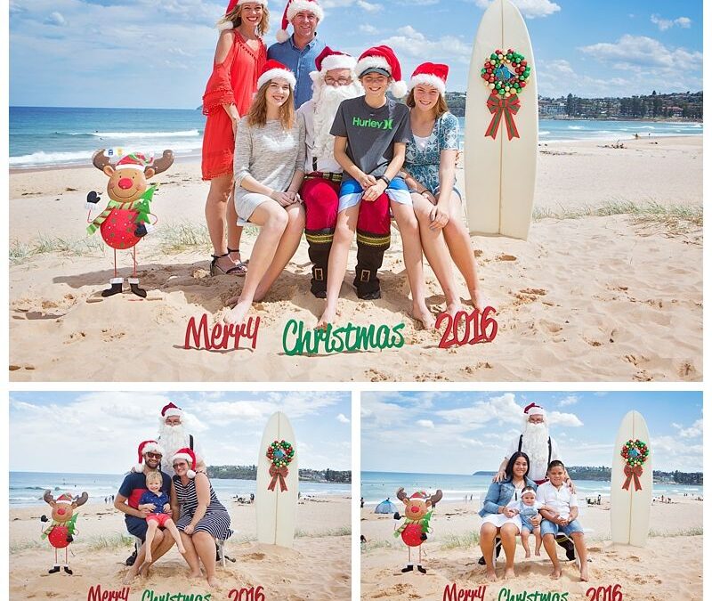 Beach Santa Photos Sydney at Long Reef Beach – Last Saturday Before Christmas – Aussie Santa Photos – Professional Santa Photos