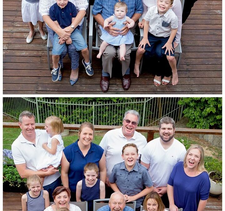 Extended Family Portrait Photography Sydney in Family Home West Pymble 4 Generations Together – Large Family Craziness Captured!