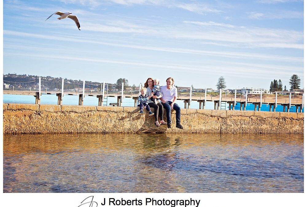 Family Portraits in winter at the beach in Sydney North Narrabeen – Fun Family Photographer Sydney