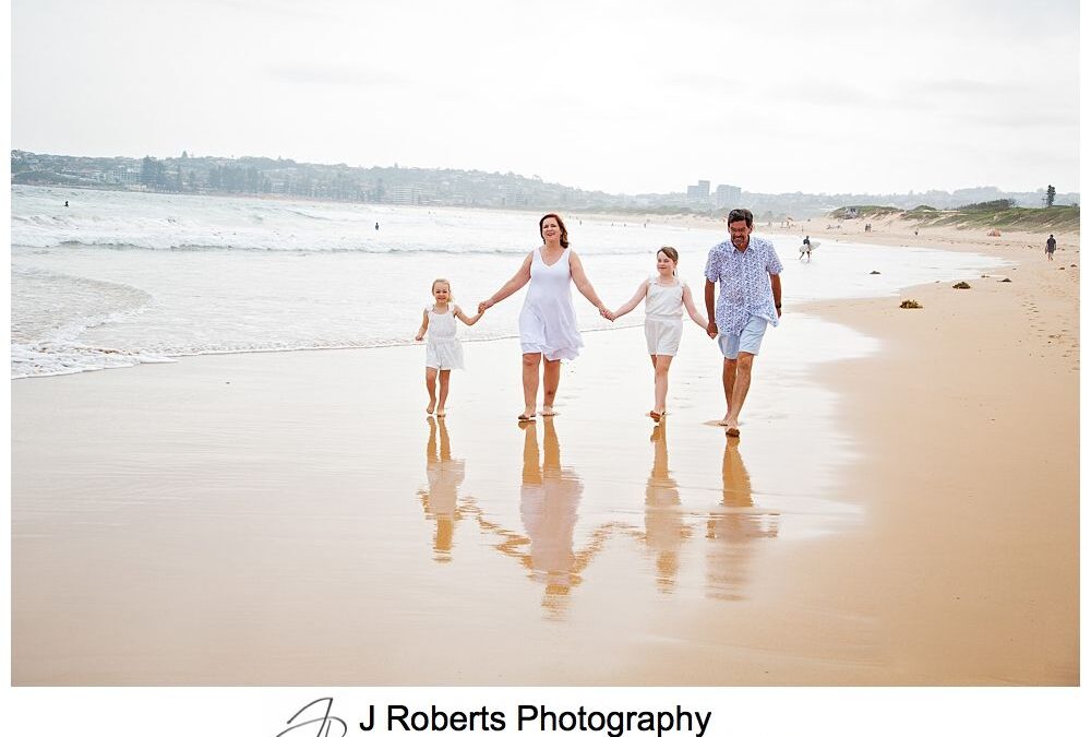 Family portrait photography on Sydneys northern beaches at Long Reef Beach – Country Family Enjoying the beach